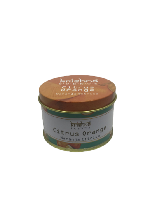 VELA AROMATICA NARANJA CITRICA DOBLE MECHA KRISHNA - 1