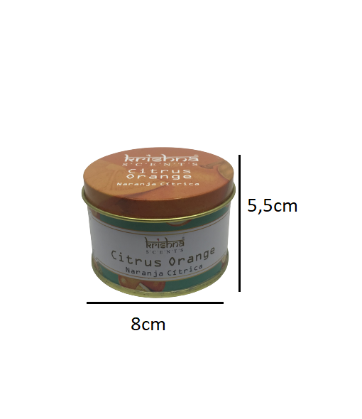 VELA AROMATICA NARANJA CITRICA DOBLE MECHA KRISHNA - 4
