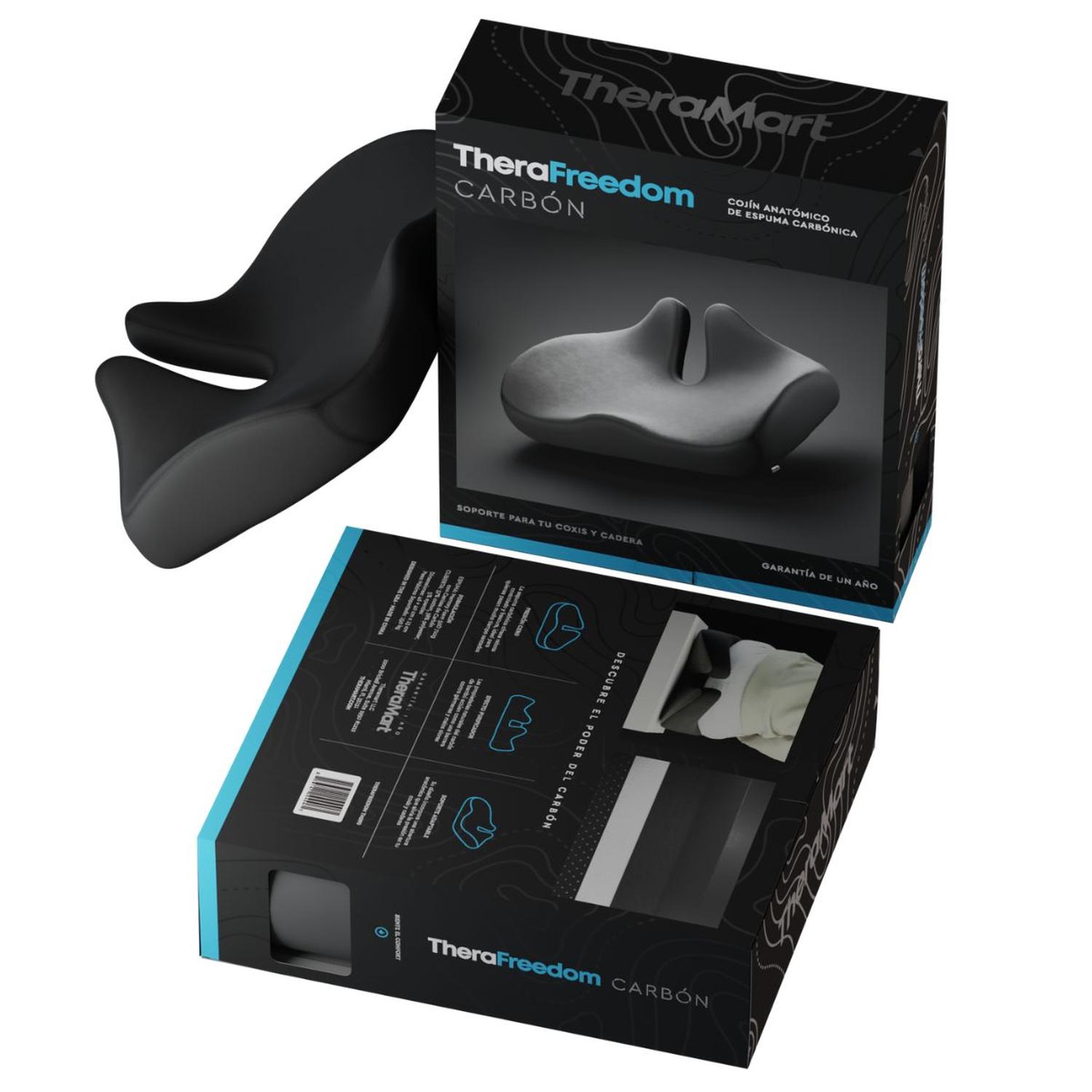 COJÍN LUMBAR THERAMART TM390 POSTURAL ERGONÓMICO THERAFREEDOM CON CARBÓN MARCA - 3