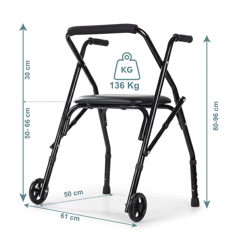 ANDADOR, BURRITO CON ASIENTO Y 2 RUEDAS PLEGABLE - 3
