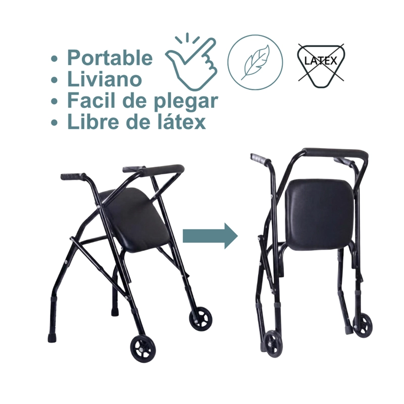 ANDADOR, BURRITO CON ASIENTO Y 2 RUEDAS PLEGABLE - 4
