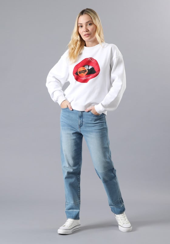 JEANS TIRO ALTO MOM FIT AZUL - 3