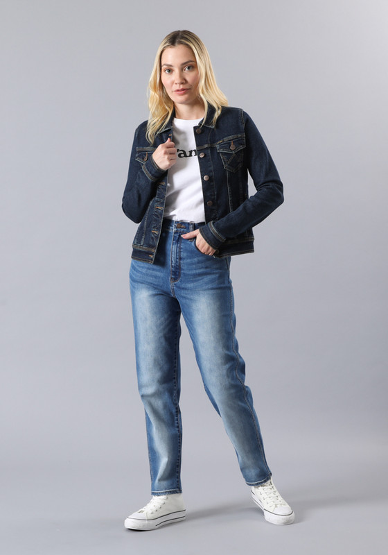 JEANS MOM TIRO ALTO AZUL MEDIO - 3