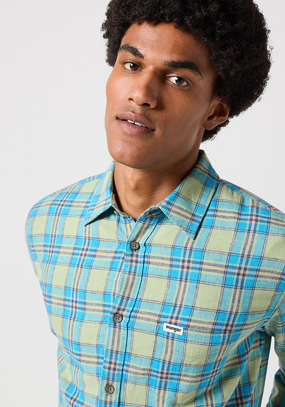 CAMISA REGULAR FIT 1 POCKET LS VERDE - 1