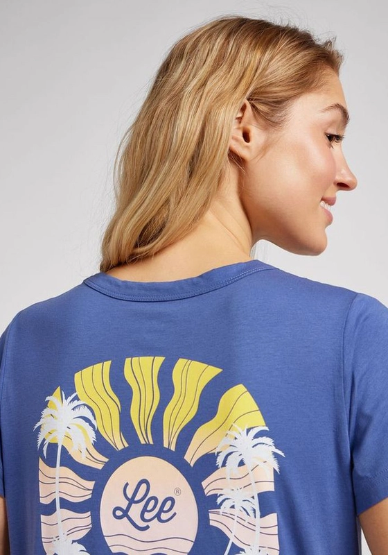 POLERA REGULAR FIT GRAPHIC BEACH TEE AZUL - 5