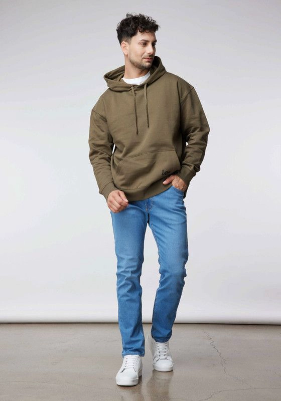 POLERON HOMBRE  LOGO LOOSE HOODIE MILITAR GREEN - 4