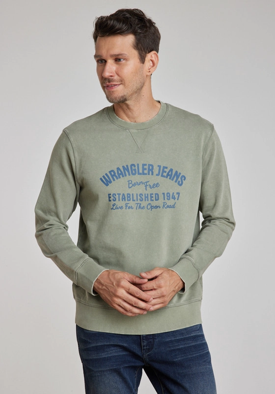 POLERON HOMBRE GRAPHIC ACID SWEATSHIRT GREEN DUSTY - 1