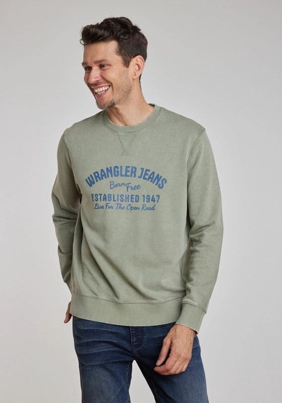POLERON HOMBRE GRAPHIC ACID SWEATSHIRT GREEN DUSTY - 3