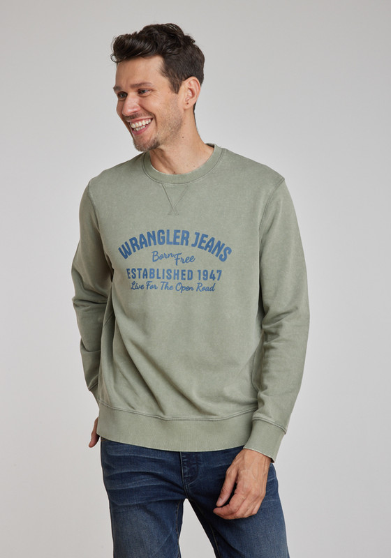 POLERON HOMBRE GRAPHIC ACID SWEATSHIRT GREEN DUSTY - 3