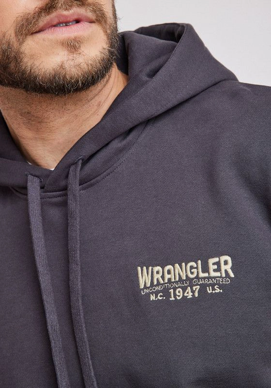 POLERON HOMBRE REGULAR FIT HOODIE FADED BLACK - 2