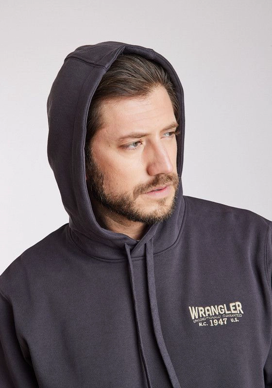 POLERON HOMBRE REGULAR FIT HOODIE FADED BLACK - 3