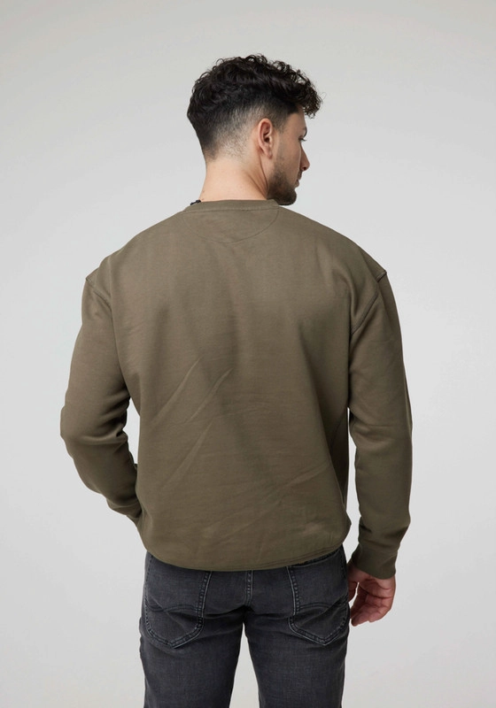 POLERON HOMBRE  LS CREW SWS PRINT MILITAR GREEN - 3