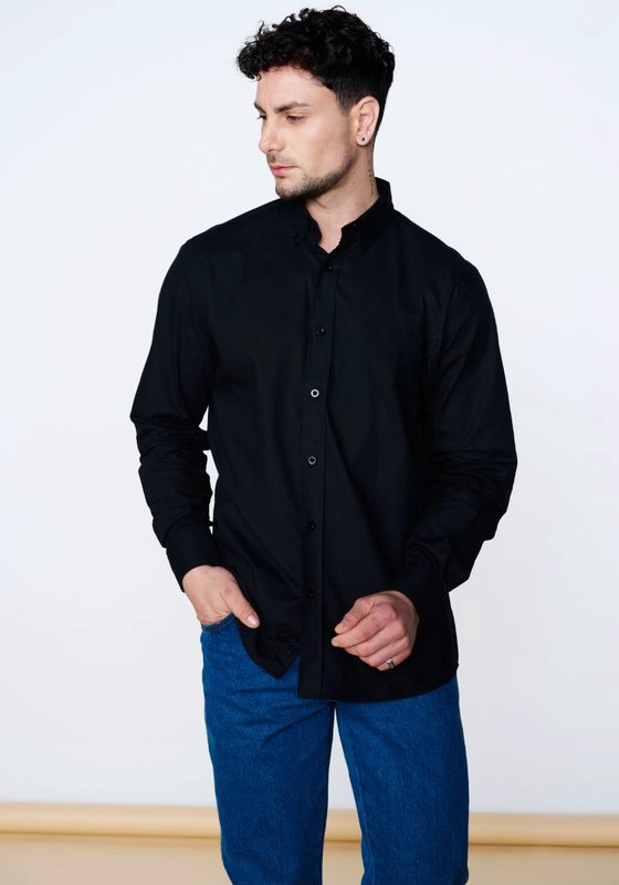 CAMISA 1 POCKET SHIRT NEGRO - 1