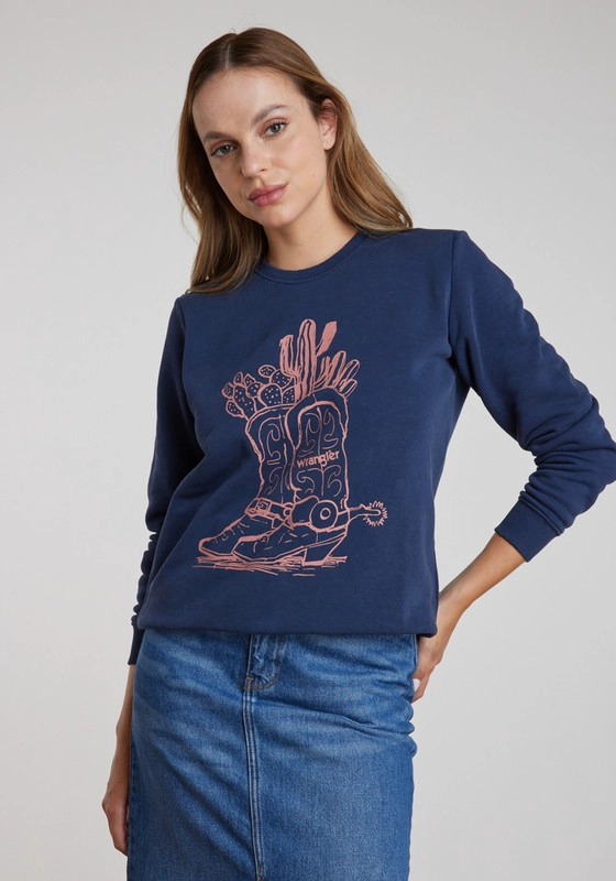 POLERON MUJER REGULAR SWEAT NAVY - 2