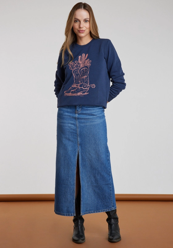 POLERON MUJER REGULAR SWEAT NAVY - 3