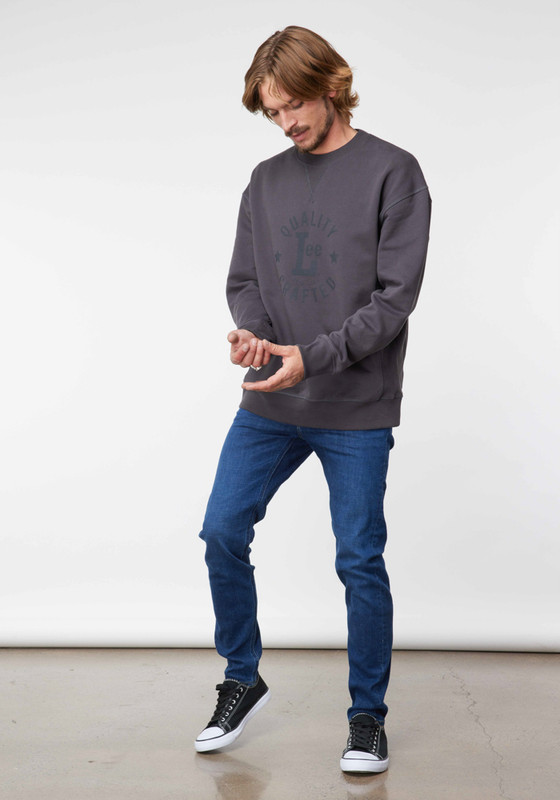POLERON HOMBRE LS CREW SWS PRINT FADE BLACK - 4