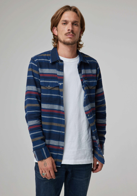 CAMISA HOMBRE LS CLEAN WESTERN SHIRT REGULAR FIT AZUL - 1