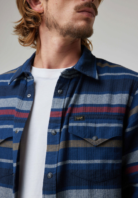 CAMISA HOMBRE LS CLEAN WESTERN SHIRT REGULAR FIT AZUL - 2