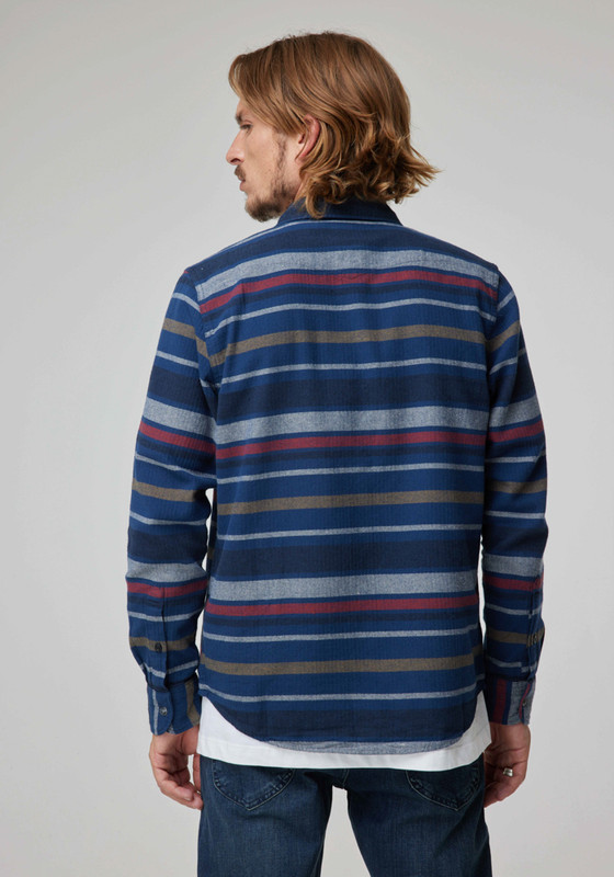 CAMISA HOMBRE LS CLEAN WESTERN SHIRT REGULAR FIT AZUL - 3