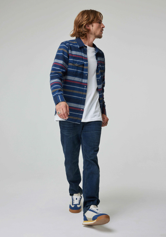 CAMISA HOMBRE LS CLEAN WESTERN SHIRT REGULAR FIT AZUL - 4