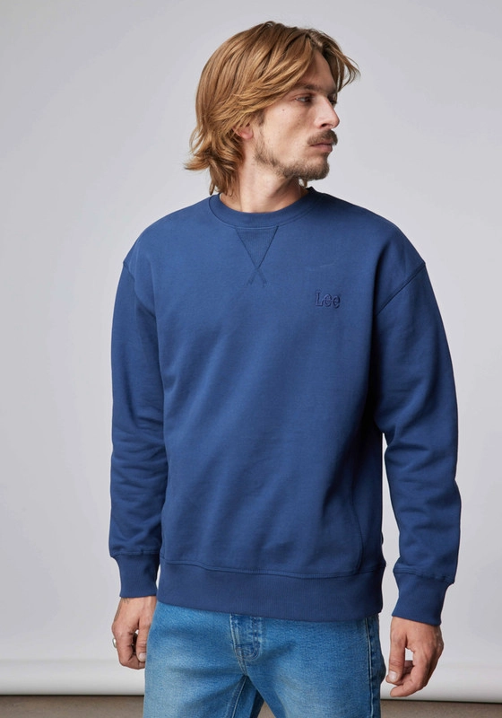 POLERON HOMBRE  PLAIN CREW SWS  LEE NAVY - 1