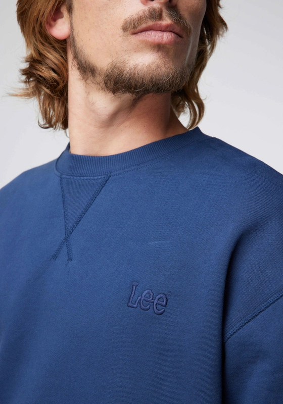 POLERON HOMBRE  PLAIN CREW SWS  LEE NAVY - 2