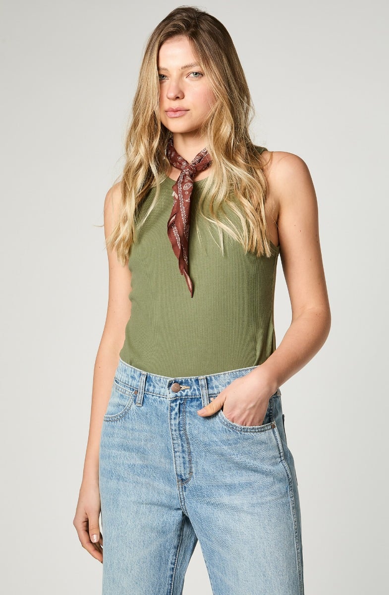 POLERA MUJER RINGER TANK GREEN - 1