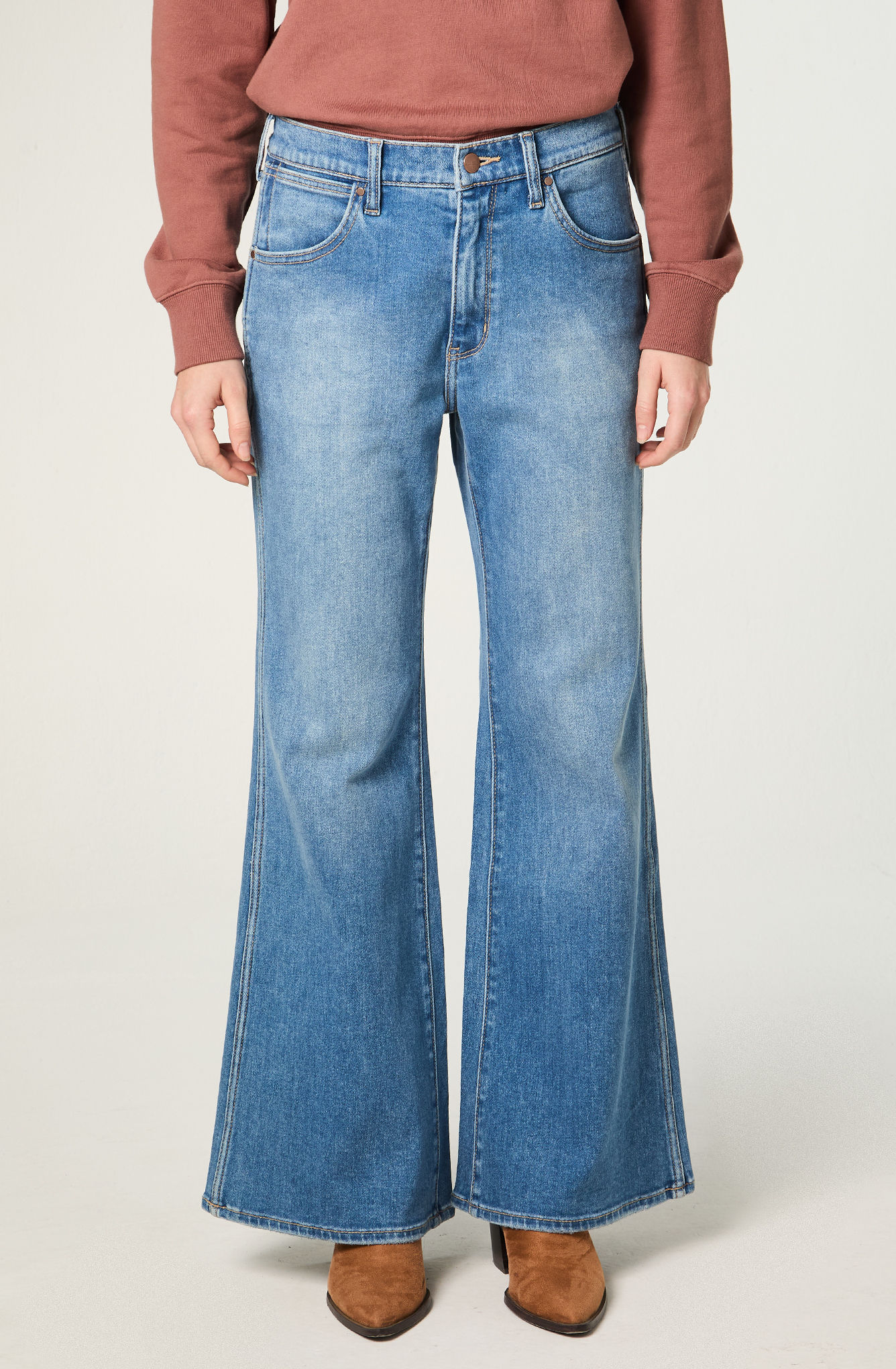 JEANS MUJER FLARE 70 FLARE TIRO ALTO AZUL - 1