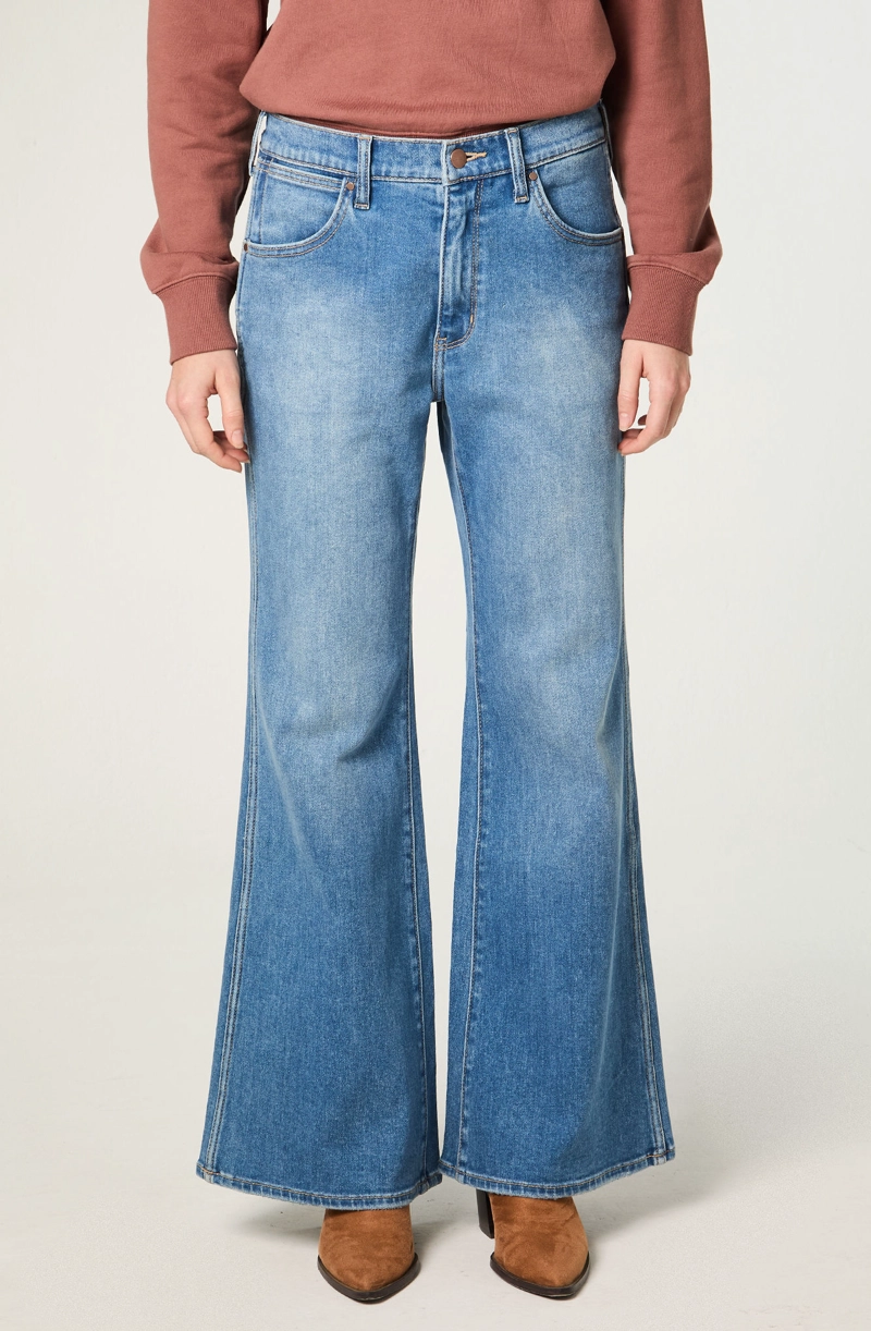 JEANS MUJER FLARE 70 FLARE TIRO ALTO AZUL - 1