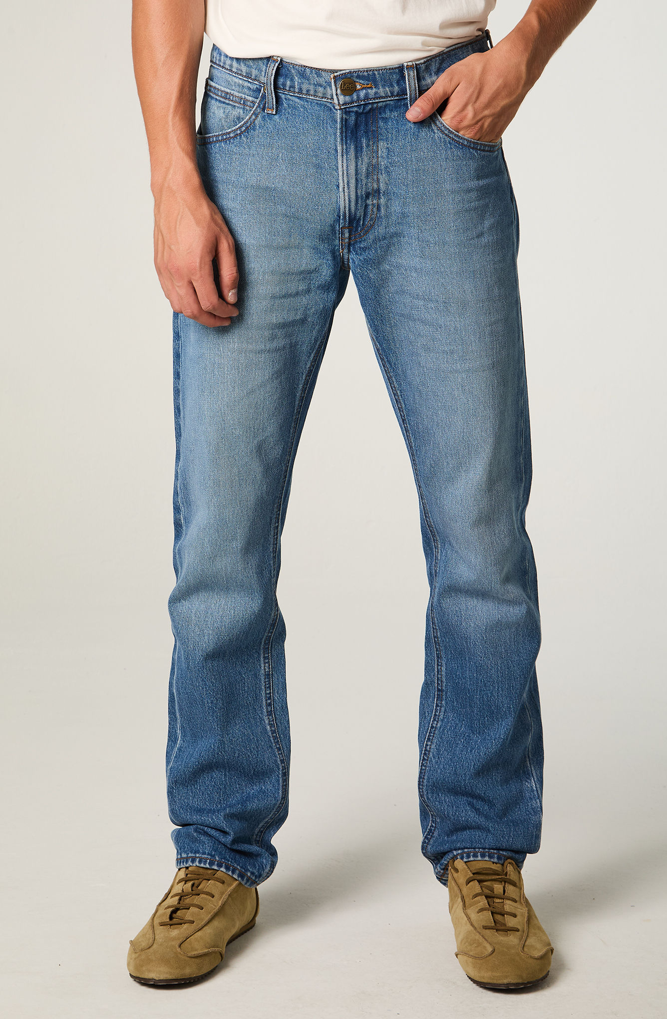 JEANS HOMBRE STRAIGHT TIRO MEDIO AZUL DAREN - 1