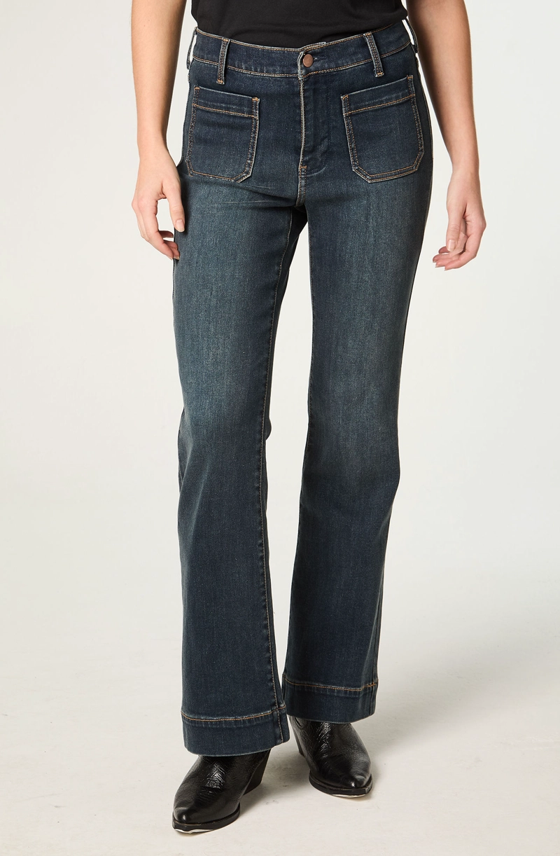JEANS MUJER RETRO BOOT CUT MID RISE AZUL OSCURO - 1