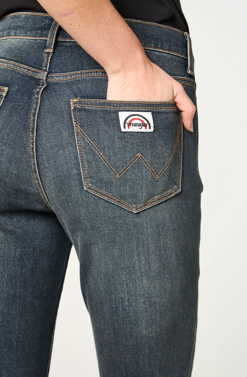 JEANS MUJER RETRO BOOT CUT MID RISE AZUL OSCURO - 4