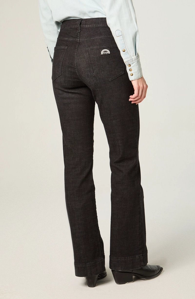 JEANS MUJER RETRO BOOT CUT MID RISE NEGRO - 3