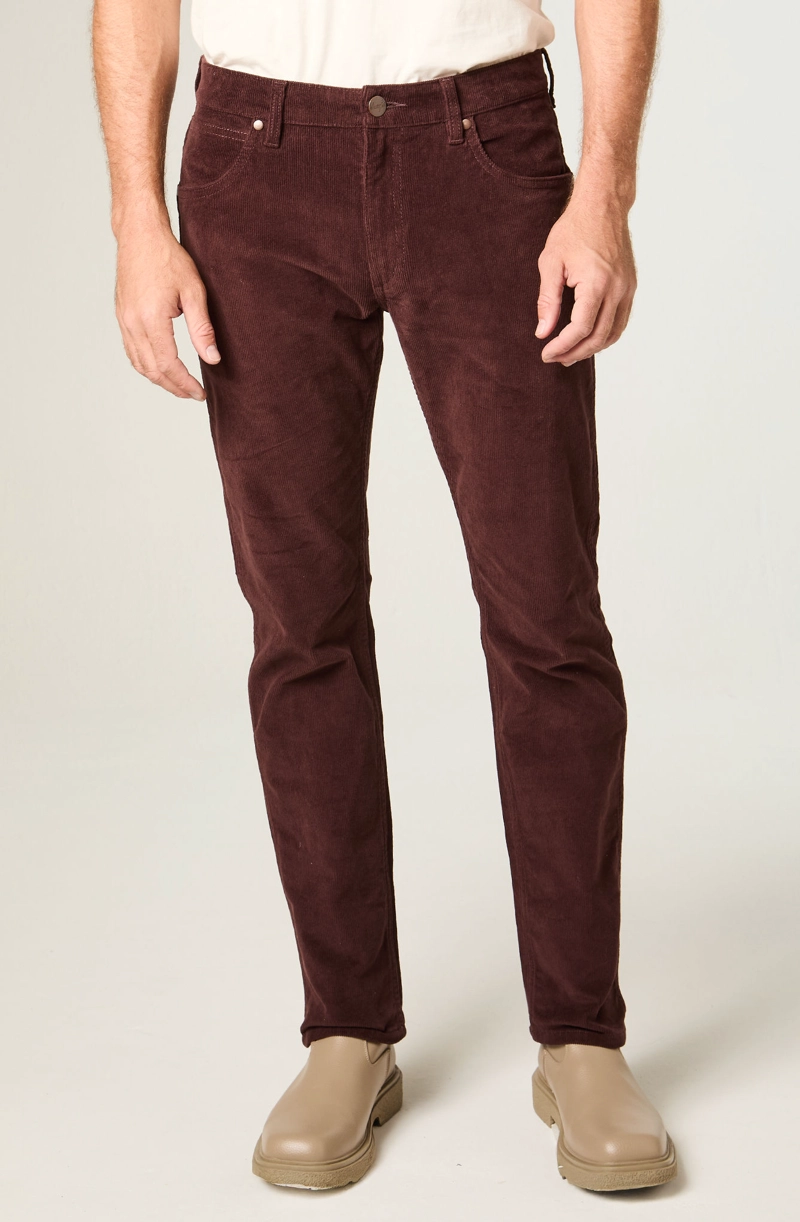 PANTALON HOMBRE GREENSBORO COTELE STRAIGHT TIRO MEDIO CAFE - 1