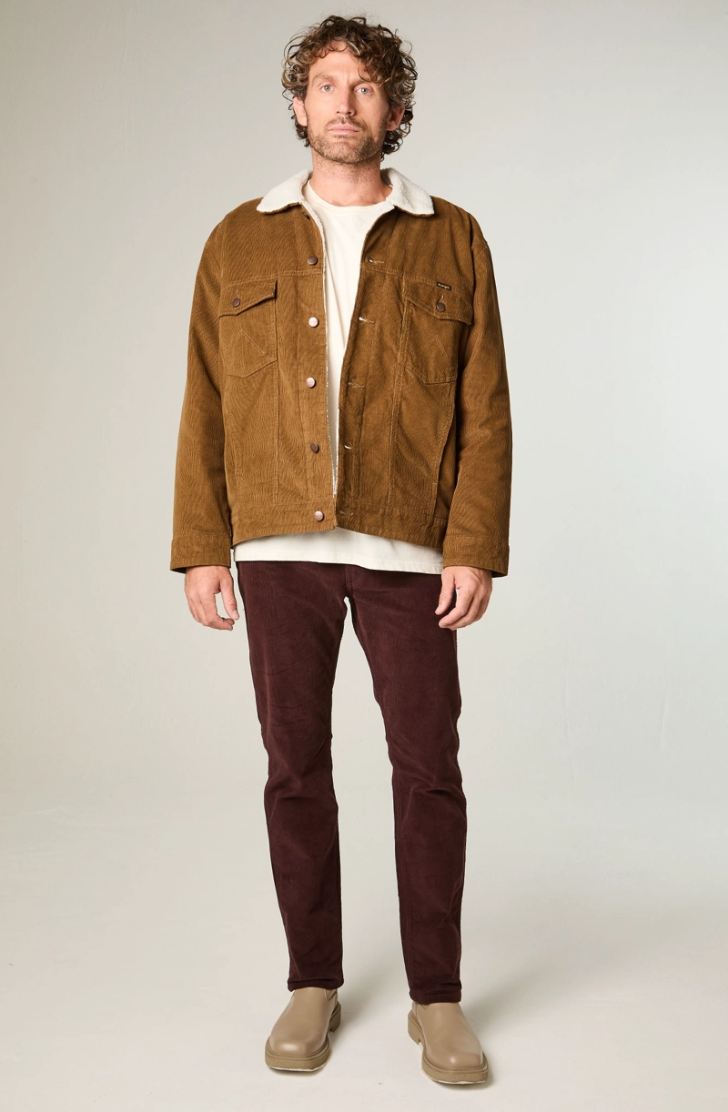 PANTALON HOMBRE GREENSBORO COTELE STRAIGHT TIRO MEDIO CAFE - 2