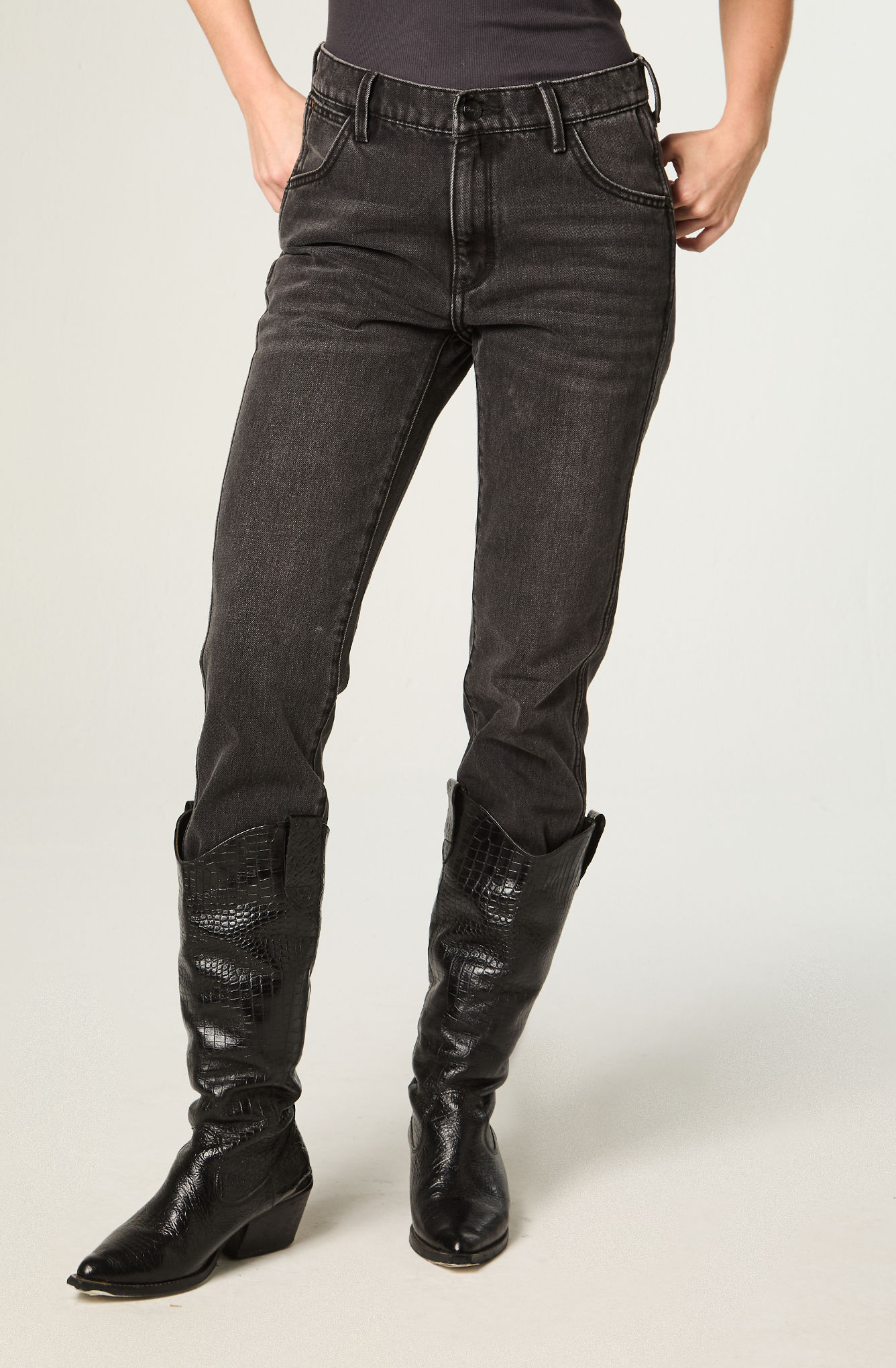 JEANS MUJER PIPER SLIM TIRO MEDIO NEGRO - 1