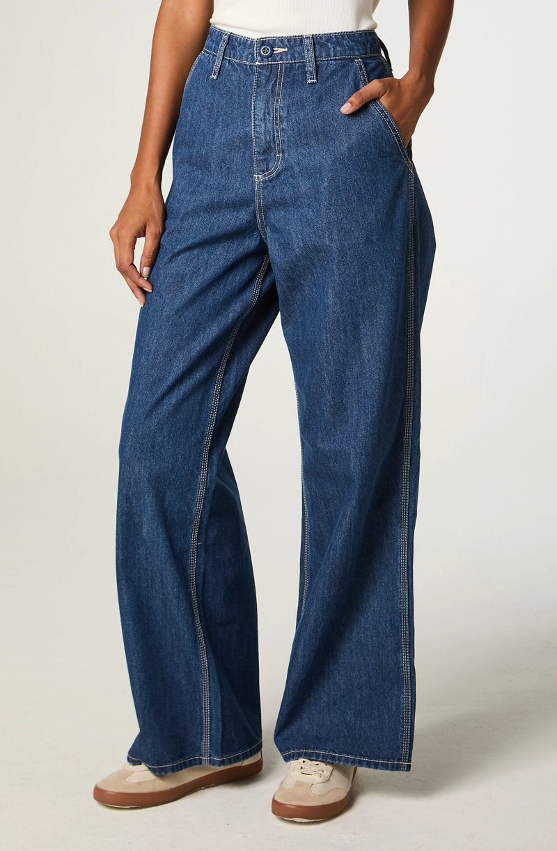 JEANS MUJER STRAIGHT AZUL BABY A LINE - 1