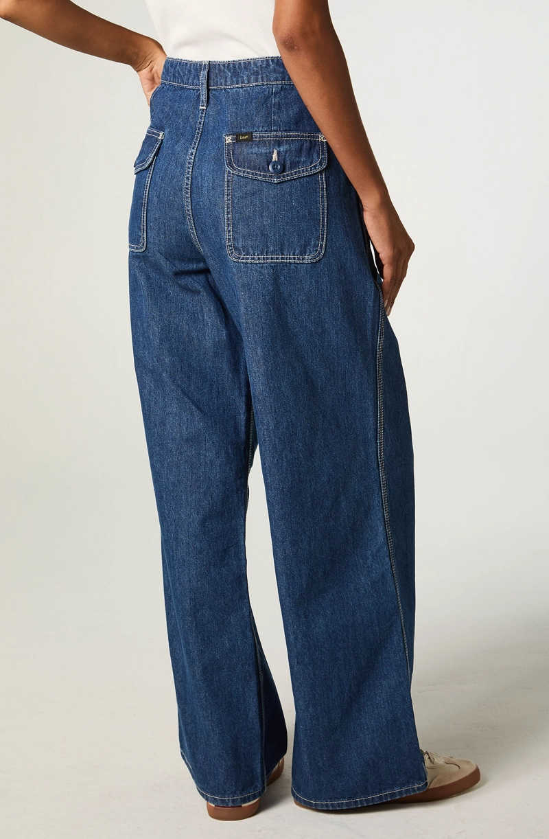 JEANS MUJER STRAIGHT AZUL BABY A LINE - 3
