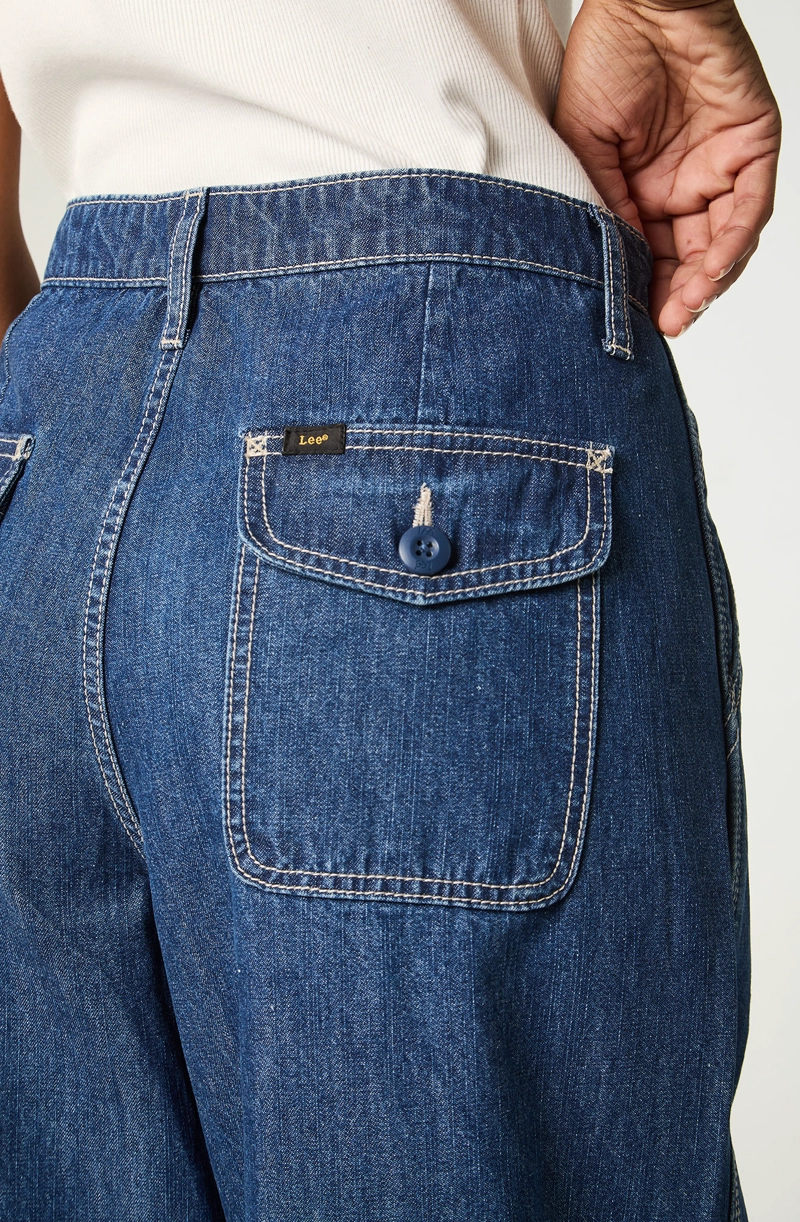 JEANS MUJER STRAIGHT AZUL BABY A LINE - 4