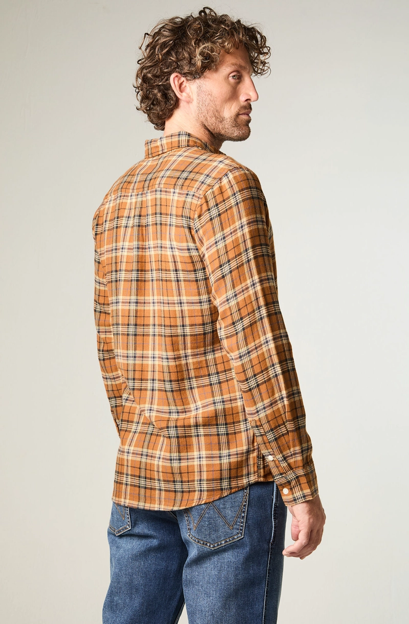 CAMISA HOMBRE 1 POCKET FLANNEL REGULAR FIT CAFE - 4
