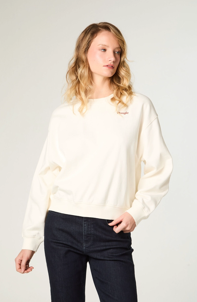 POLERON MUJER GRAPHIC REGULAR FIT BLANCO - 1