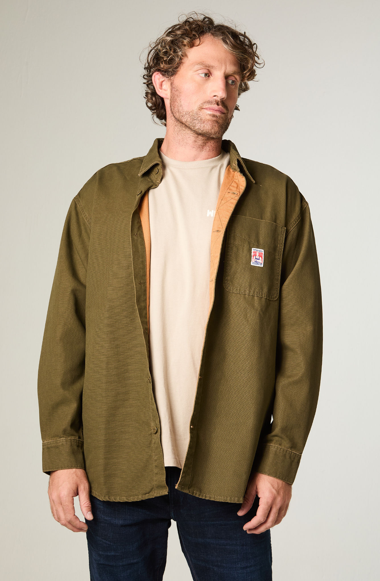 SOBRECAMISA HOMBRE 1 POCKET OVERSIZE FIT CAFE  CLARO - 1