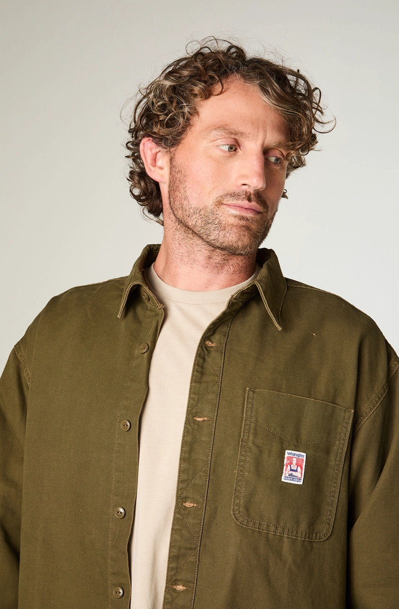 SOBRECAMISA HOMBRE 1 POCKET OVERSIZE FIT CAFE  CLARO - 3