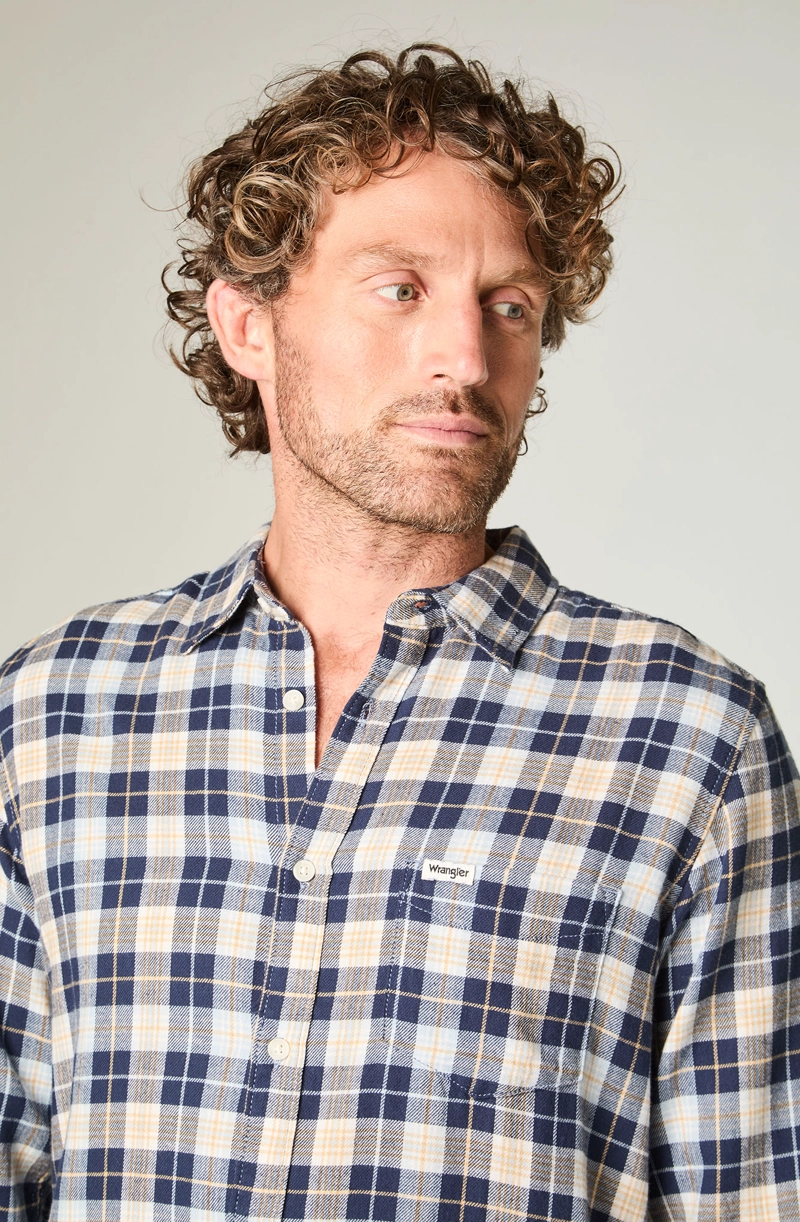 CAMISA HOMBRE 1 POCKET FLANNEL REGULAR FIT AZUL - 3