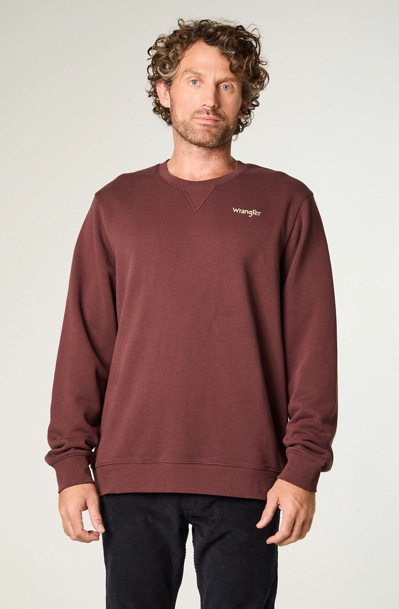 POLERON HOMBRE CREWNECK GRAPHIC REGULAR FIT CAFE - 1