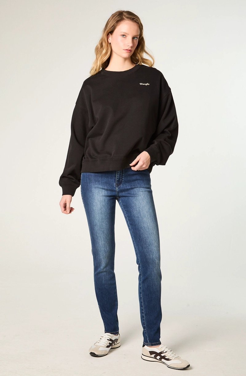POLERON MUJER GRAPHIC REGULAR FIT NEGRO - 2