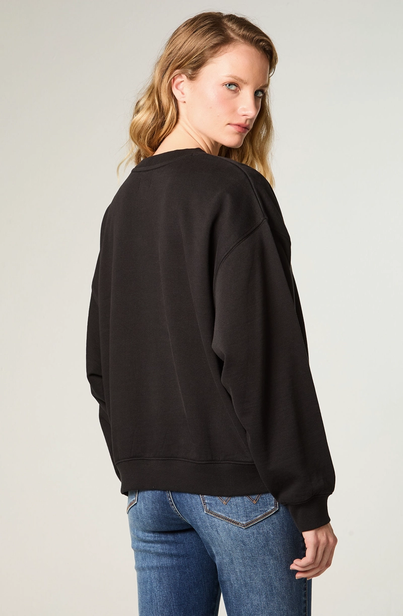 POLERON MUJER GRAPHIC REGULAR FIT NEGRO - 4