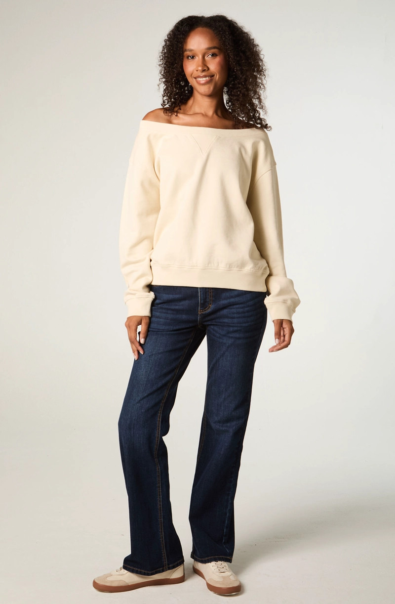 POLERON MUJER CROP ECRU SHOULDERS - 2