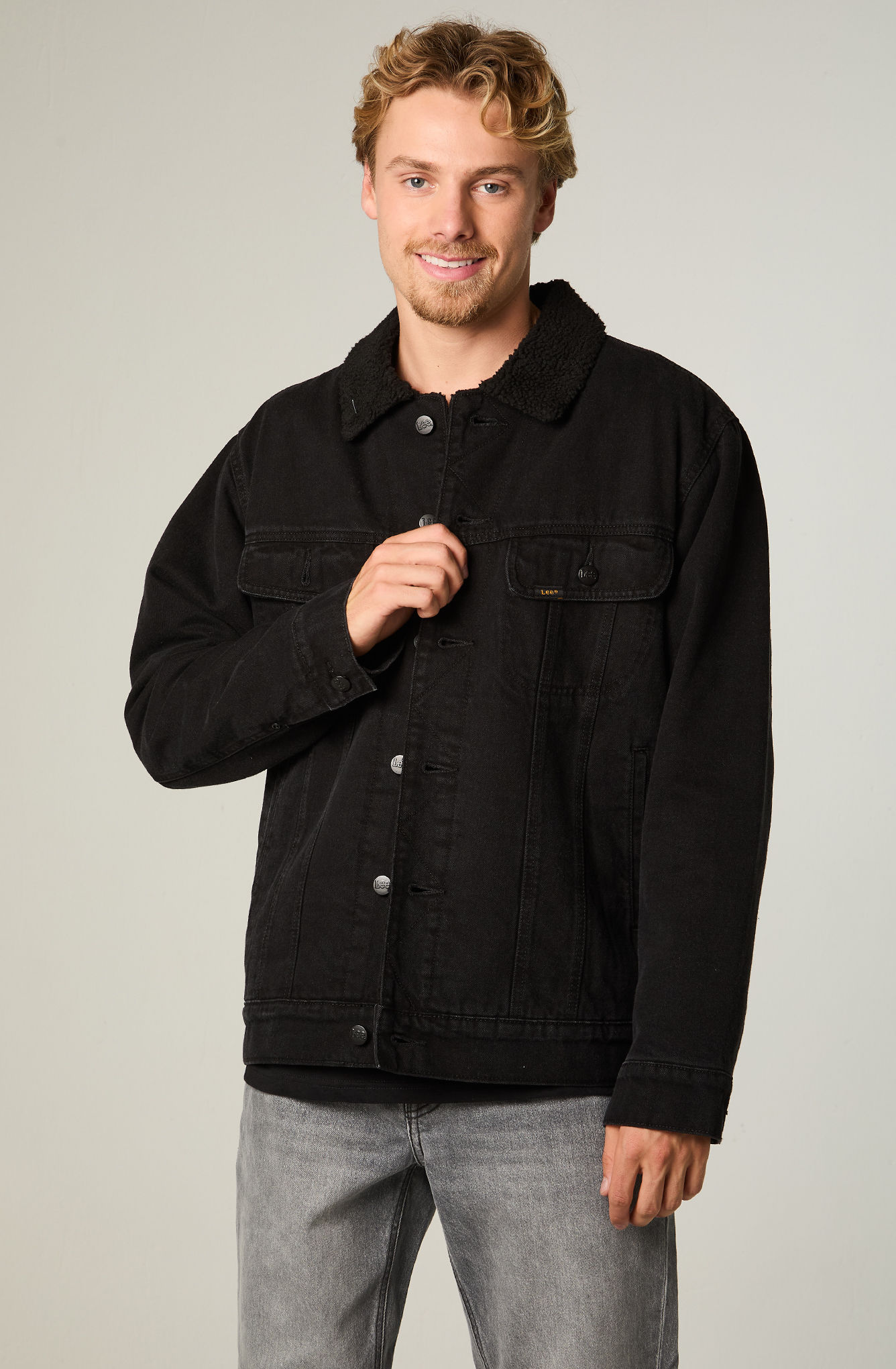CHAQUETA HOMBRE REGULAR NEGRO SHERPA RIDER - 1