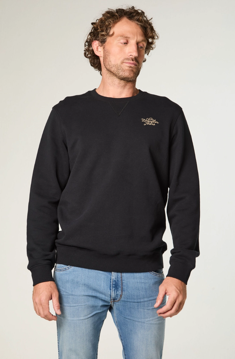 POLERON HOMBRE CREWNECK GRAPHIC REGULAR FIT NEGRO - 1